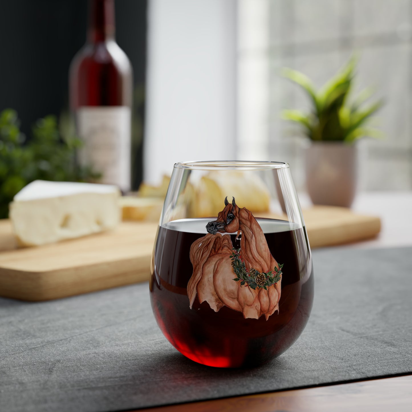 Limited Edition Arabian Horse World Holiday Stemless Wine Glass