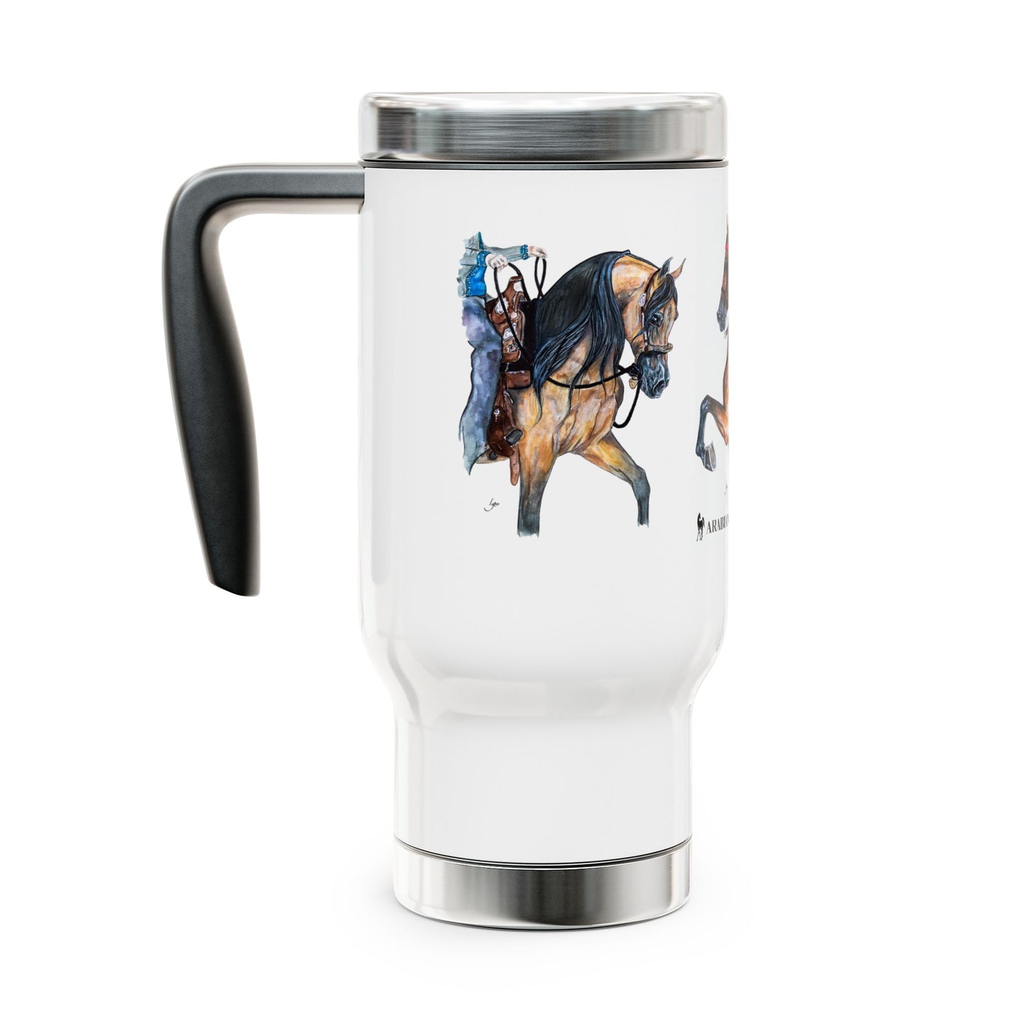 14 oz Stainless Steel Arabian Horse Performance Travel Mug