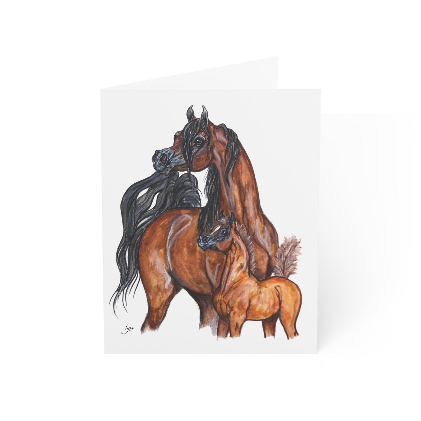 Arabian Mare and Foal Greeting Cards
