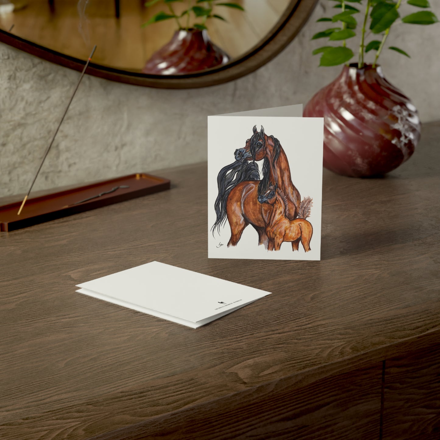 Arabian Mare and Foal Greeting Cards